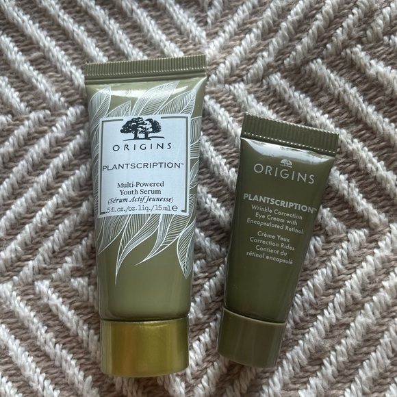 Set 2 NEW Origins Plantscription Youth Serum 15 ml and Eye Cream Retinol 5 ml - Picture 1 of 6